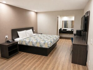 Espacio para trabajar con laptop, wifi gratis y ropa de cama 