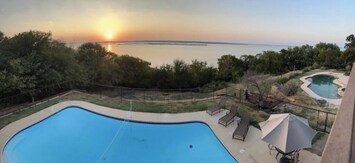 Sunset views right on Texas boarder.