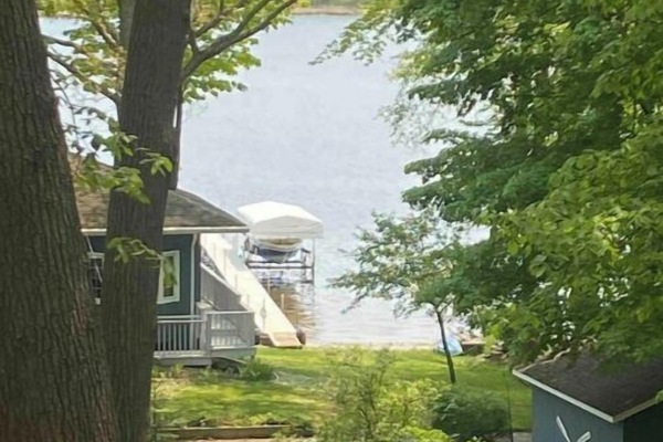View of White Lake from the basement bedroom window. No water access here.