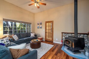 Smart TV, fireplace, video games