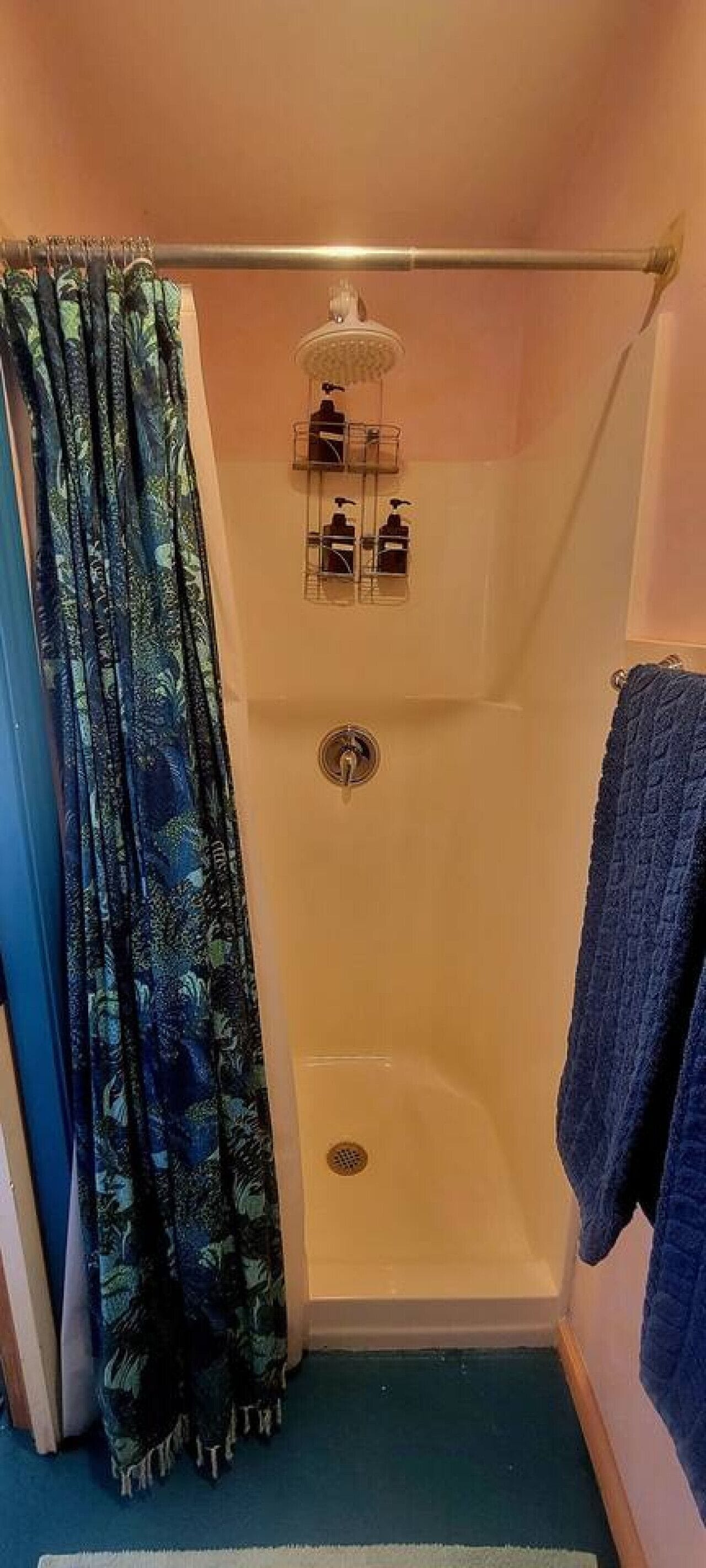 Eco-friendly toiletries, hair dryer, towels, soap