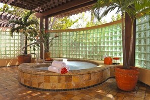 Indoor spa tub