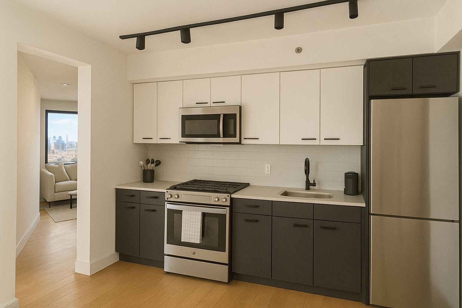 Kühlschrank, Mikrowelle, Ofen, Herdplatte