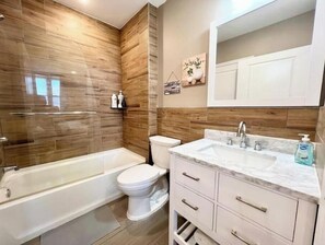 Towels, soap, toilet paper