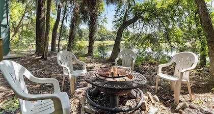 Rustic Lakehouse kayaks fishing bonfires