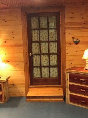 Interior - Cozy cabin in secluded forest with deck on creek. Full kitchen. 900 square feet. (Yellville)
