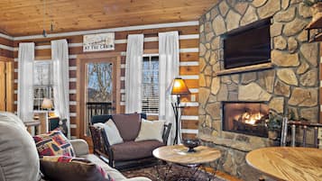 Smart TV, fireplace, DVD player