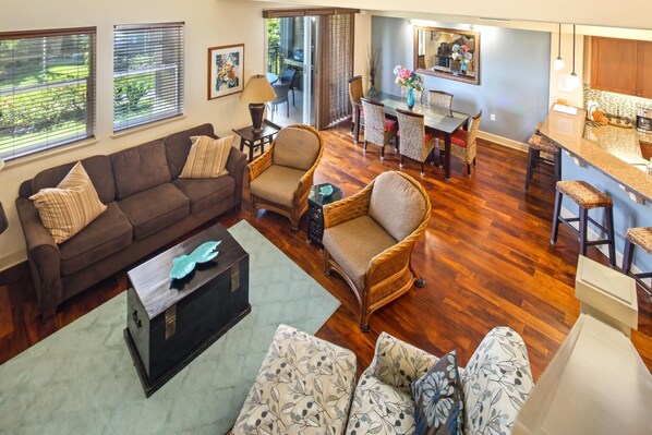 Condo (3 Bedrooms) | Living room | TV - Halii Kai HLI-19G by KBM (Waikoloa)