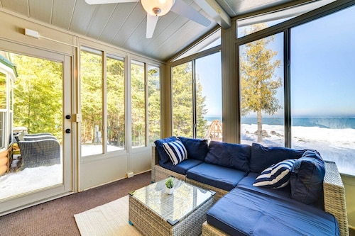 Lake Huron Cozy Cabin Escape w/ Sauna, Fire Pit, and Private Waterfront Access