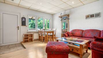 Fernseher, Kamin, DVD-Player, Stereoanlage
