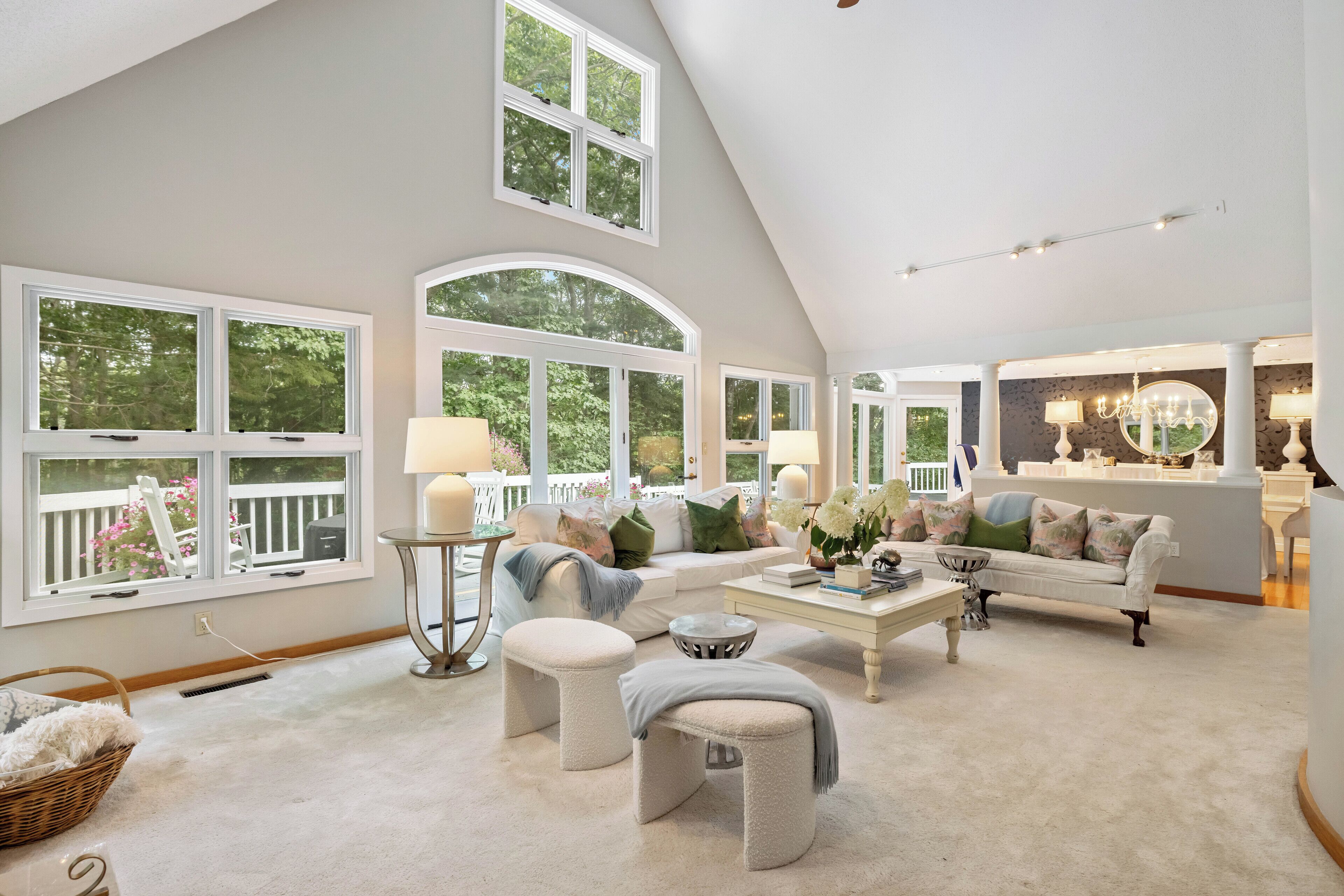 TV connectée, cheminée, table de tennis de table, livres