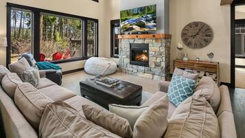 TV, fireplace, table tennis