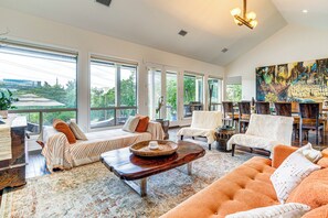 TV, fireplace, books, stereo - 7 Mi to Zilker Park: Oasis w/ Pool & Patio (Austin)