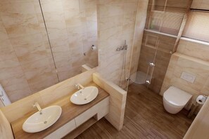 Douche, séchoir à cheveux