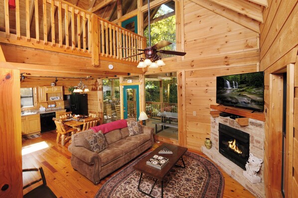 TV connectée, cheminée, jeux vidéo