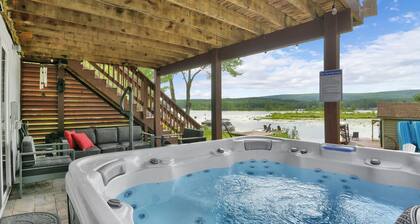 Waterfront, Hot Tub, Dock, Kayaks, Movie/ Game Room, Fire Pit, Fireplace, Deck, Patio, Grill