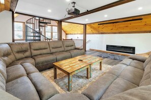 TV, fireplace, offices