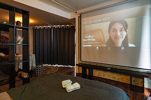 1 slaapkamer, een strijkplank/strijkijzer, wifi, beddengoed