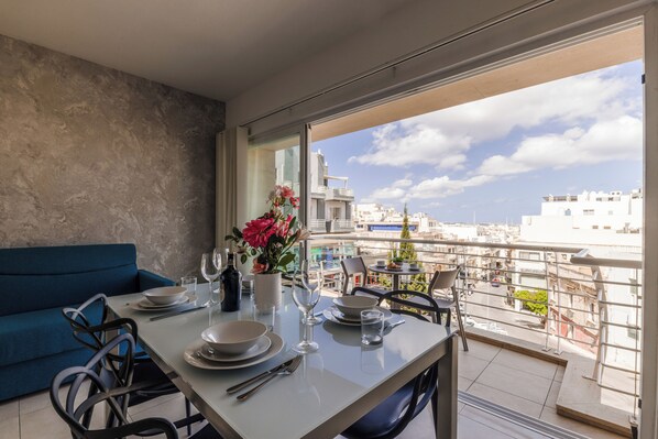 Dining - Enjoy peace in Mellieha's city heart!<br><br>The Apartment has a living room/kitchen (Il-Mellieħa)