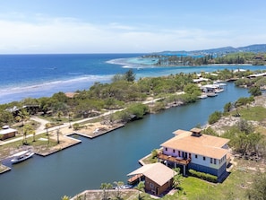 House, 3 Bedrooms | Aerial view - Coco View Canal Lot 18 Private Home 3 Bedroom Home (Roatan)