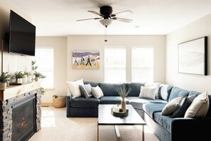TV, fireplace, offices
