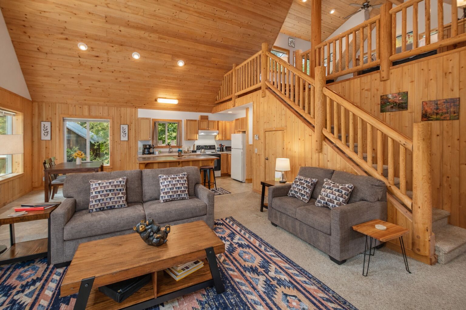 Smart TV, fireplace, DVD player, video library