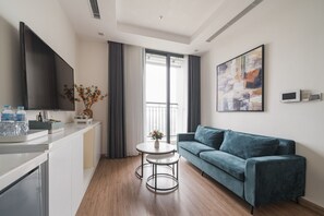 Deluxe-Doppelzimmer, Stadtblick | Wohnbereich