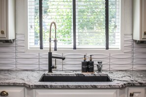 Shower, hair dryer, towels, soap - Denver Oasis: Hot Tub, Sauna & Shuffleboard, Pets! (Denver)