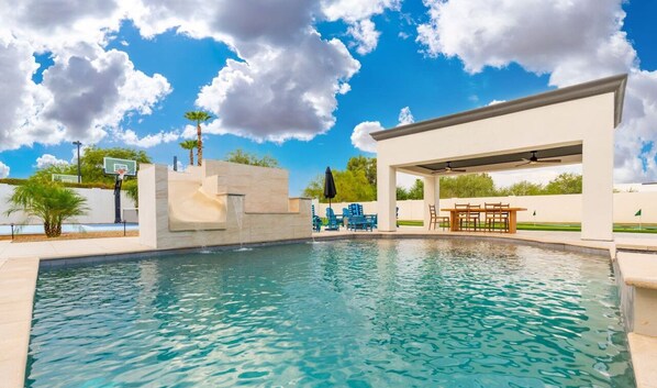 Indoor pool, a heated pool