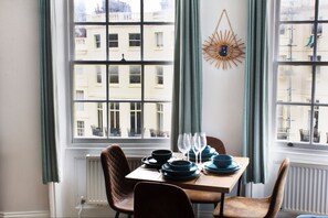Dining - Elegant Regency Apartment with views near the sea, Netflix & office setup (Brighton and Hove)