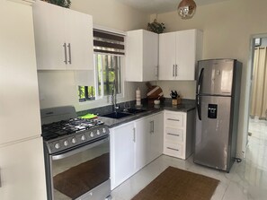 Kjøleskap, mikrobølgeovn, ovn og kaffetrakter/tekoker