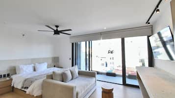 Comfort Studio, 1 King Bed with Sofa bed, Balcony, City View | View from room