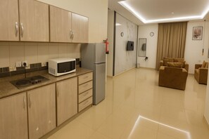 Fridge, electric kettle