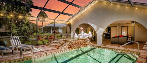 Een verwarmd zwembad