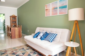 Maison Premium, terrasse, vue plage | Coin séjour