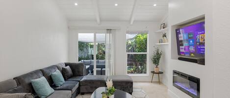 Table football, stereo, computer monitors