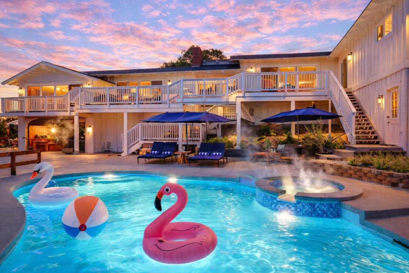 Outdoor pool, a heated pool