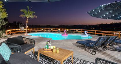 Priv. Resort! Mountain Views Oasis- Heated Pool & Spa, Game Rm, Temecula-8 miles