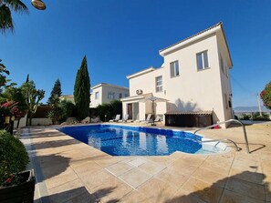 Pool - Modern Villa, A/C, Private Pool in Neo Chorio Village with Sea Views to Polis Chrysochous Bay! (Neo Chorio)
