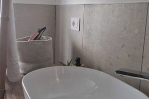 Ducha, secador de pelo, bidé y toallas