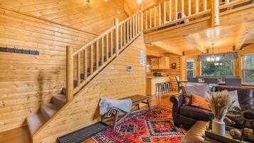 Smart TV, fireplace, video games, foosball