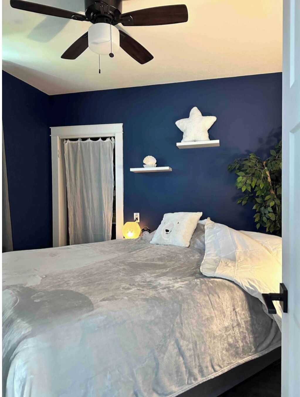 1 bedroom, desk, iron/ironing board, travel crib