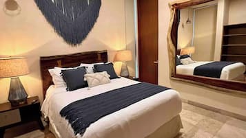 2 bedrooms, in-room safe, iron/ironing board, WiFi