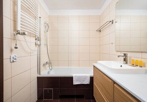 Free toiletries, hair dryer, towels