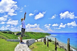 Guests can enjoy breathtaking views of the coastline from a scenic vantage point.
