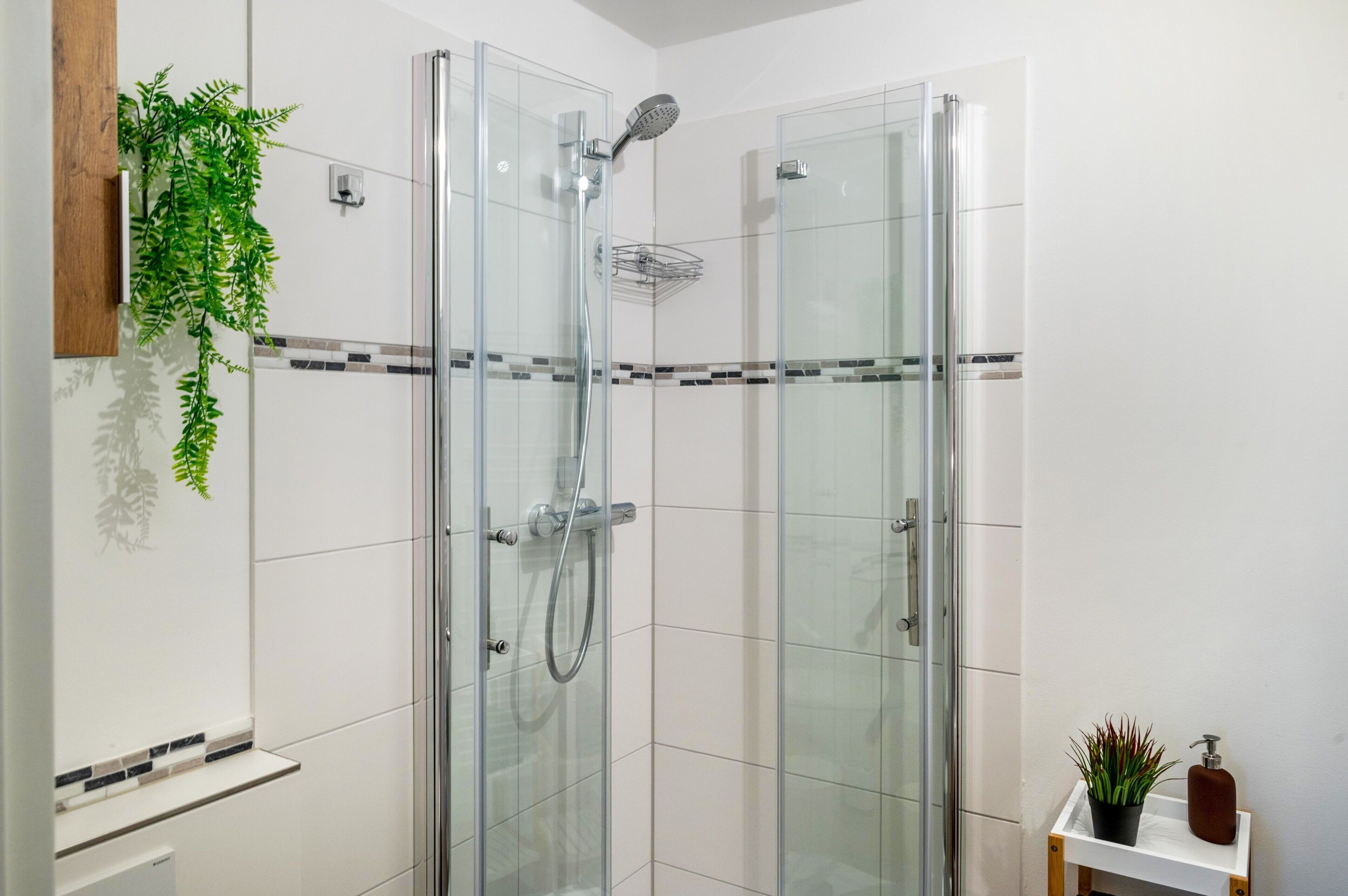Dusche, Haartrockner, Handtücher