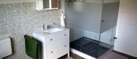 Dusche, Haartrockner, Handtücher