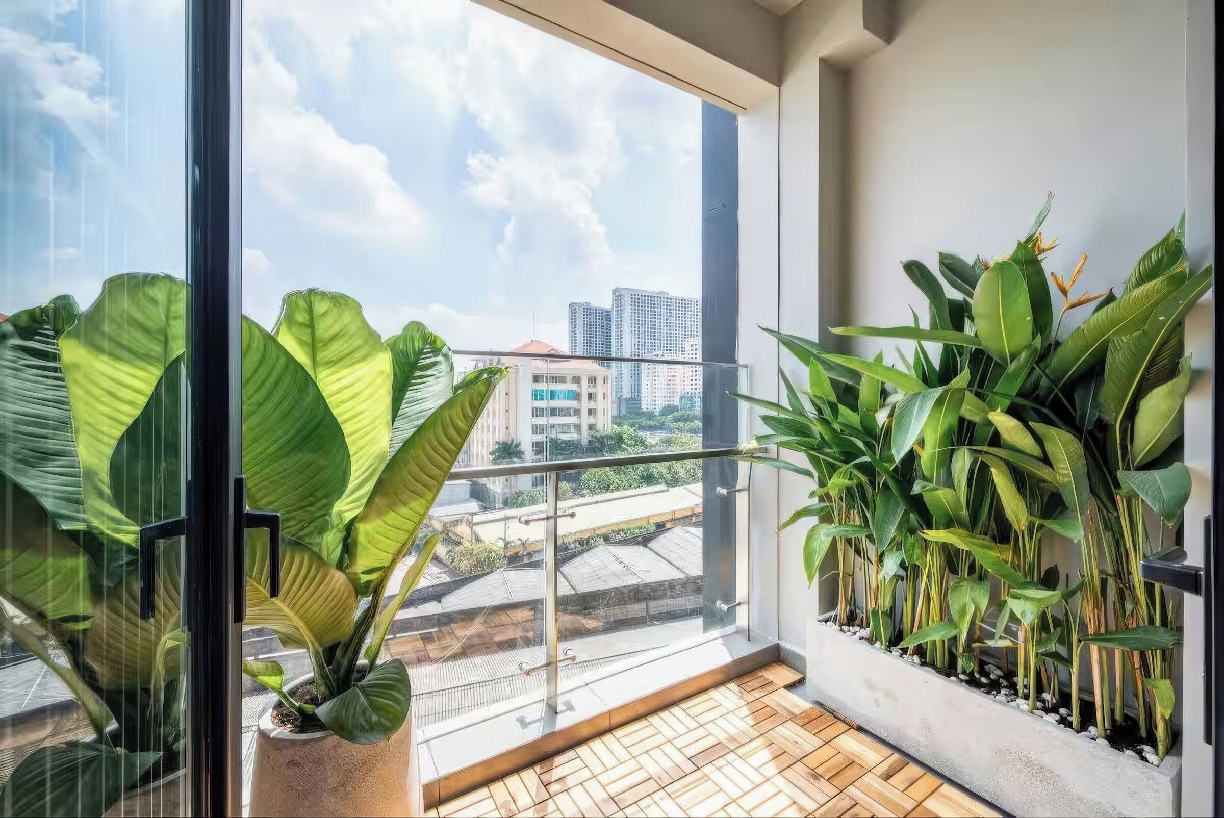 高级公寓, 2 间卧室, 厨房, 城市景观 | 客房景观