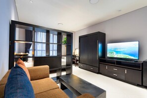 Superior Studio, 1 Queen Bed, Kitchen, City View | Living area | 35-inch flat-screen TV with digital channels - The Lancaster Suites - Japan Town D1 (Ho Chi Minh City)