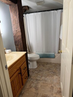 Hårtork, handdukar, tvål och schampo